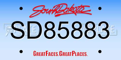 SD85883 South Dakota License Plate