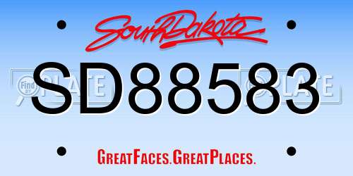 SD88583 South Dakota License Plate