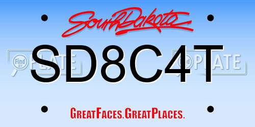 SD8C4T South Dakota License Plate