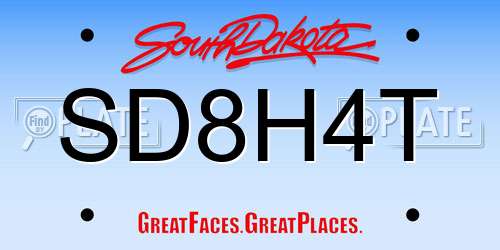 SD8H4T South Dakota License Plate