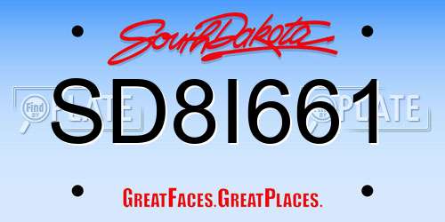SD8I661 South Dakota License Plate
