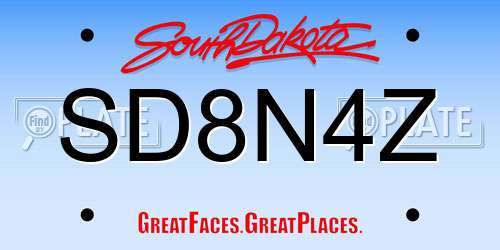 SD8N4Z South Dakota License Plate