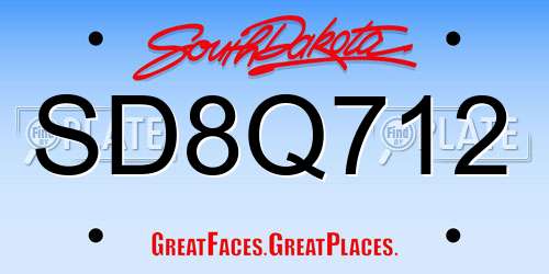 SD8Q712 South Dakota License Plate