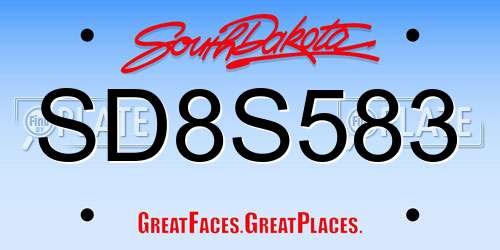 SD8S583 South Dakota License Plate
