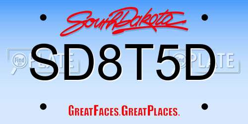 SD8T5D South Dakota License Plate