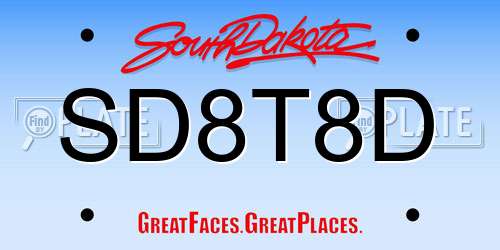 SD8T8D South Dakota License Plate