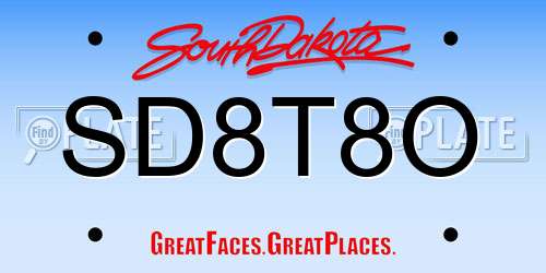 SD8T8O South Dakota License Plate