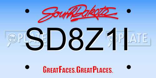 SD8Z1I South Dakota License Plate
