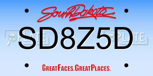 SD8Z5D South Dakota License Plate