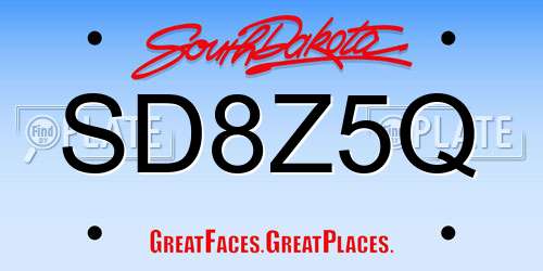 SD8Z5Q South Dakota License Plate