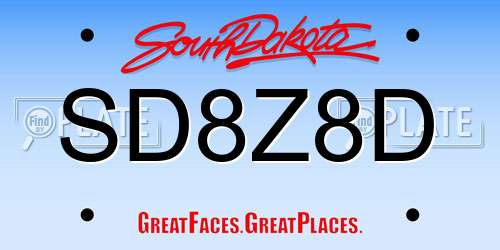 SD8Z8D South Dakota License Plate