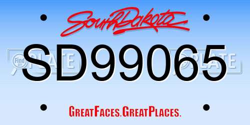 SD99065 South Dakota License Plate