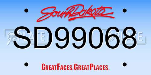 SD99068 South Dakota License Plate