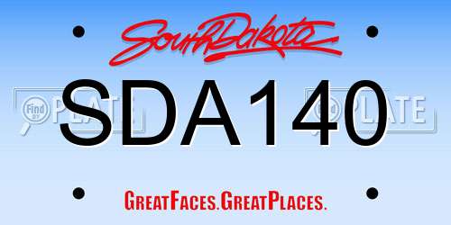 SDA140 South Dakota License Plate