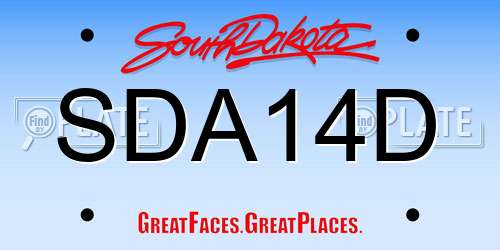 SDA14D South Dakota License Plate