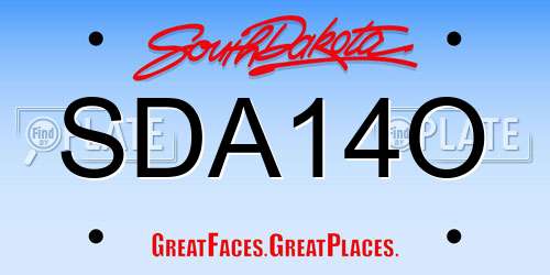 SDA14O South Dakota License Plate