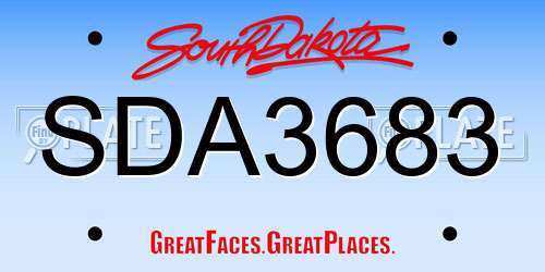 SDA3683 South Dakota License Plate