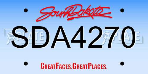 SDA4270 South Dakota License Plate