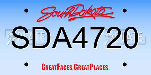 SDA4720 South Dakota License Plate