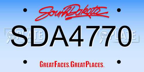 SDA4770 South Dakota License Plate