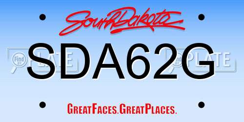 SDA62G South Dakota License Plate