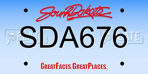 SDA676 South Dakota License Plate