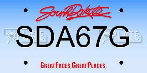 SDA67G South Dakota License Plate