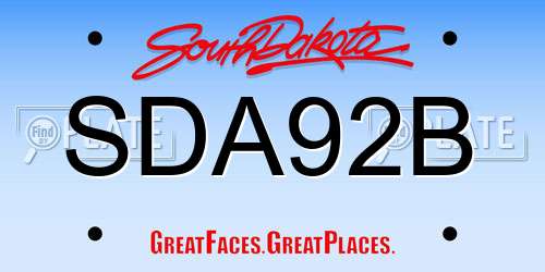 SDA92B South Dakota License Plate