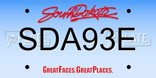 SDA93E South Dakota License Plate