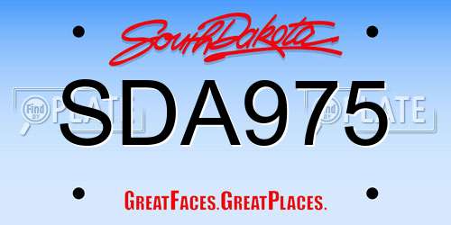 SDA975 South Dakota License Plate