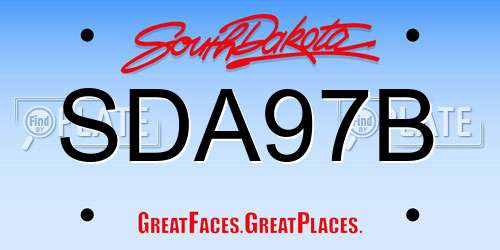 SDA97B South Dakota License Plate