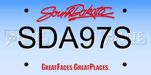 SDA97S South Dakota License Plate