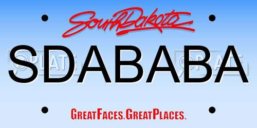 SDABABA South Dakota License Plate