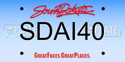 SDAI40 South Dakota License Plate