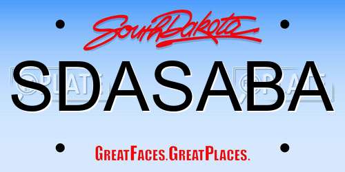 SDASABA South Dakota License Plate