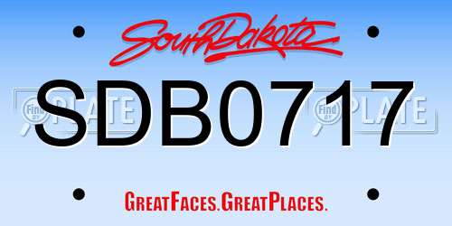 SDB0717 South Dakota License Plate
