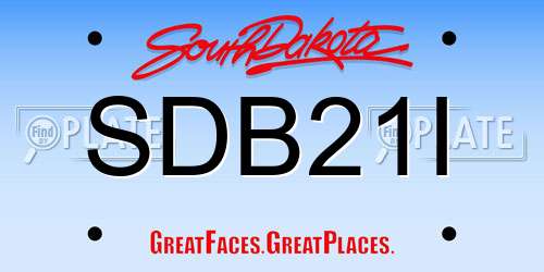 SDB21I South Dakota License Plate