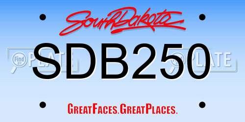 SDB250 South Dakota License Plate
