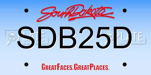 SDB25D South Dakota License Plate