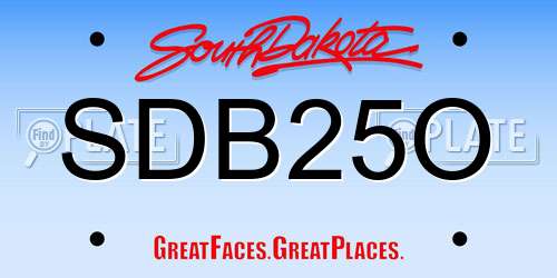 SDB25O South Dakota License Plate