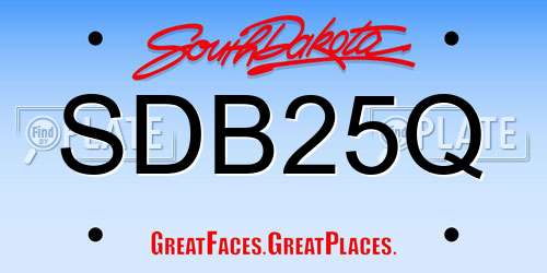 SDB25Q South Dakota License Plate