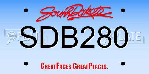 SDB280 South Dakota License Plate