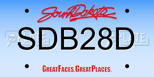 SDB28D South Dakota License Plate