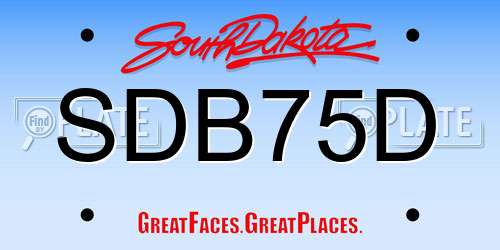 SDB75D South Dakota License Plate