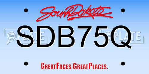 SDB75Q South Dakota License Plate