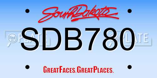 SDB780 South Dakota License Plate