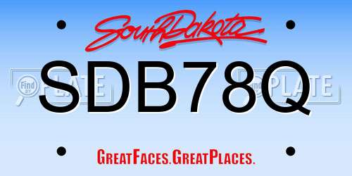 SDB78Q South Dakota License Plate