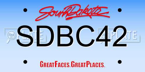 SDBC42 South Dakota License Plate
