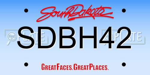 SDBH42 South Dakota License Plate