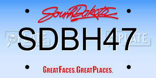 SDBH47 South Dakota License Plate